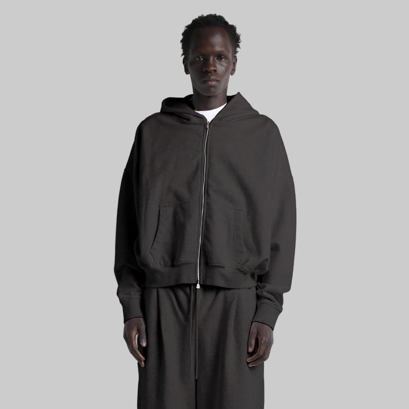 Cropped Double Zip Hoodie