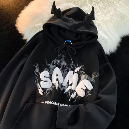 Loose Tide Ins Lazy Wind Bf Plus Velvet Thickening Design Sense Top Coat