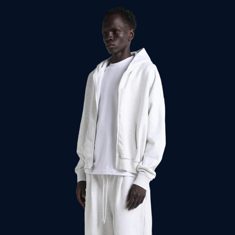 Cropped Double Zip Hoodie