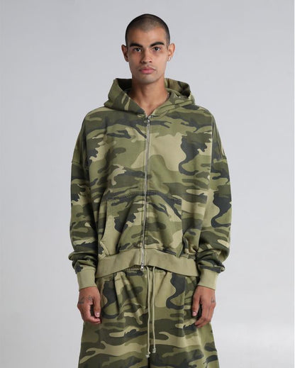 Cropped Double Zip Hoodie