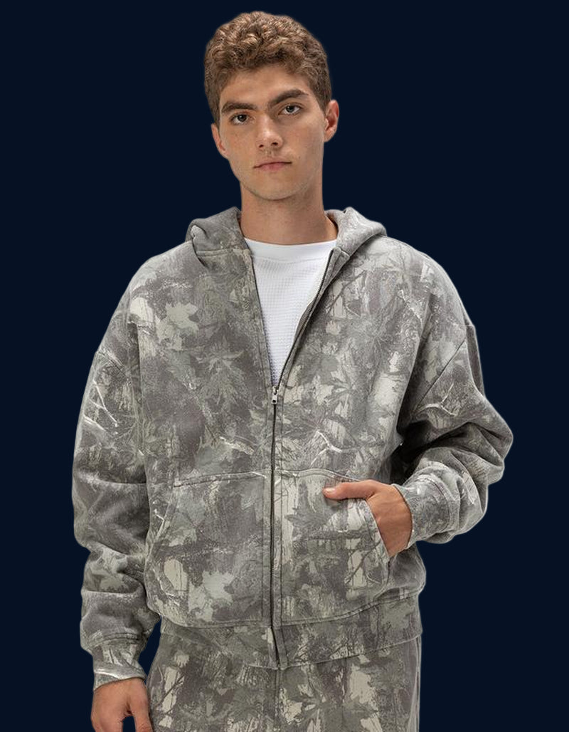 RSQ Mens Oversized Zip-Up Hoodie