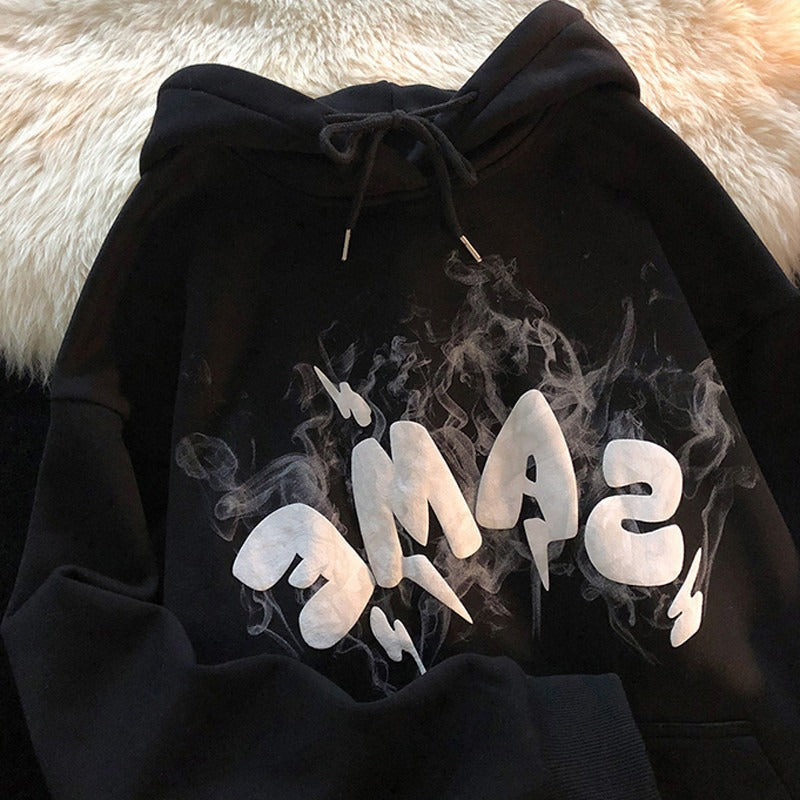 Loose Tide Ins Lazy Wind Bf Plus Velvet Thickening Design Sense Top Coat