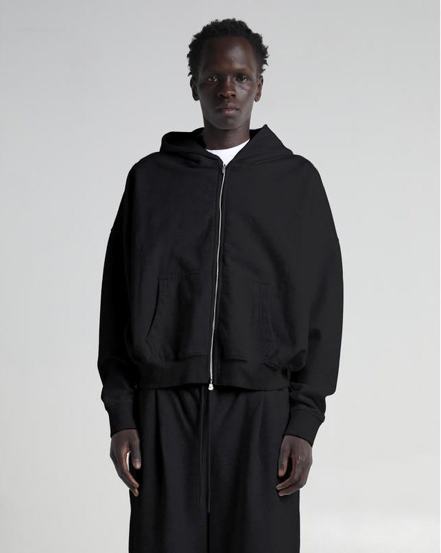 Cropped Double Zip Hoodie