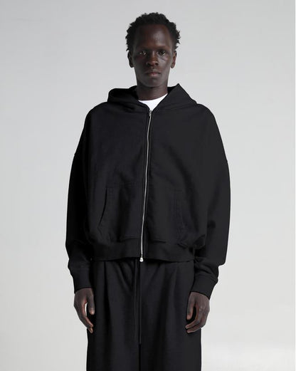 Cropped Double Zip Hoodie