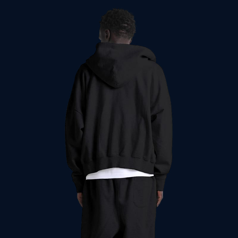 Cropped Double Zip Hoodie