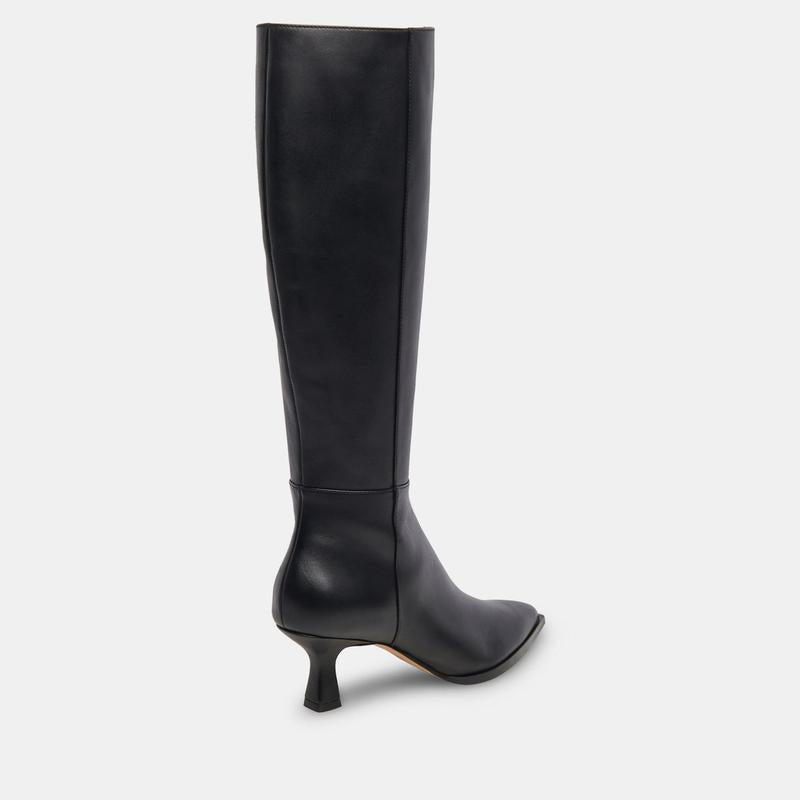 Dolce Vita AUGGIE EXTRA WIDE CALF BOOTS BLACK LEATHER