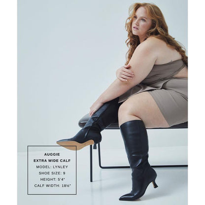 Dolce Vita AUGGIE EXTRA WIDE CALF BOOTS BLACK LEATHER