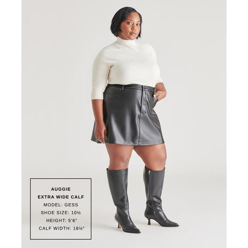 Dolce Vita AUGGIE EXTRA WIDE CALF BOOTS BLACK LEATHER