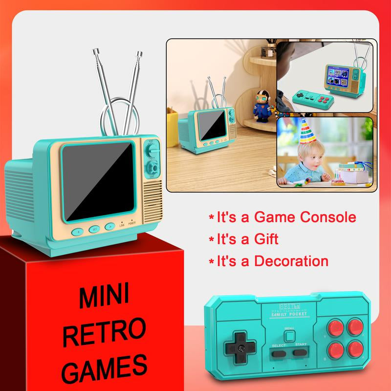 E-MODS GAMING Handheld Game Console Built In168 Video Game Mini TV for Kids Party Favors 3.0 Inch Screen Retro Game Console Support Two-Player Gamepad Birthday Gift for Children/Adult