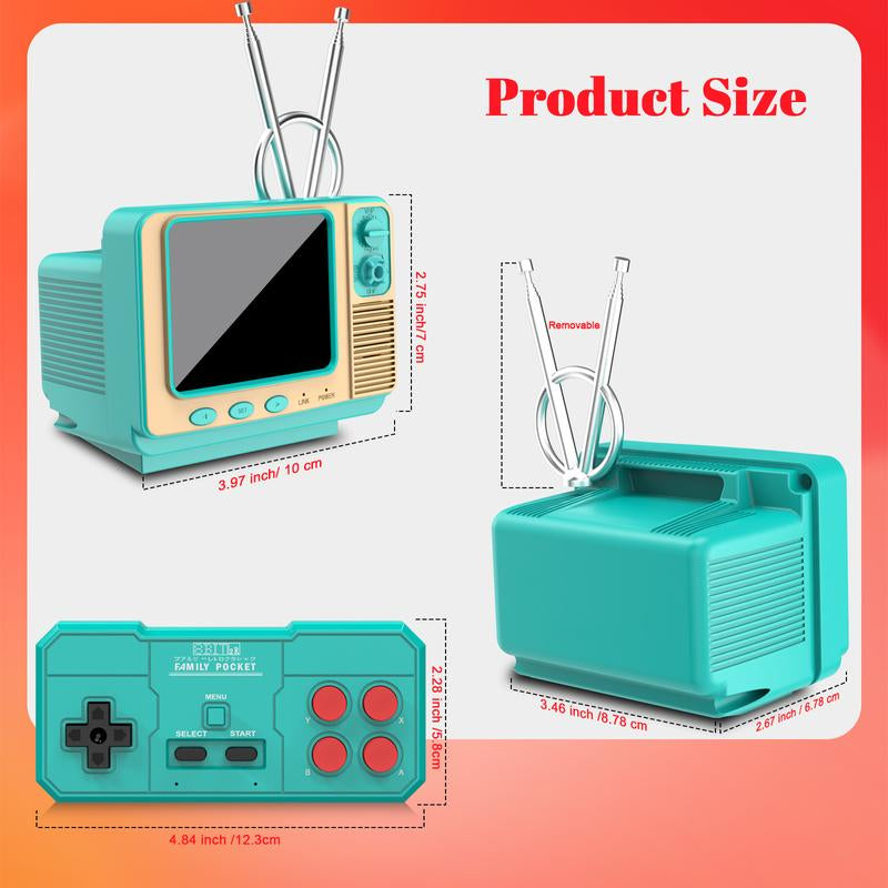 E-MODS GAMING Handheld Game Console Built In168 Video Game Mini TV for Kids Party Favors 3.0 Inch Screen Retro Game Console Support Two-Player Gamepad Birthday Gift for Children/Adult