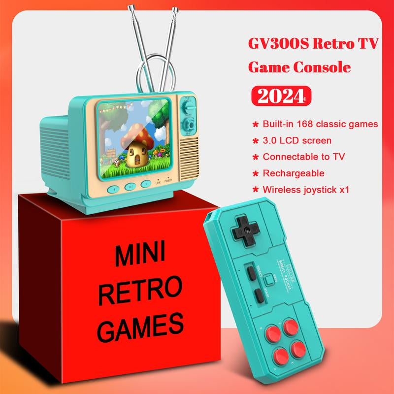 E-MODS GAMING Handheld Game Console Built In168 Video Game Mini TV for Kids Party Favors 3.0 Inch Screen Retro Game Console Support Two-Player Gamepad Birthday Gift for Children/Adult