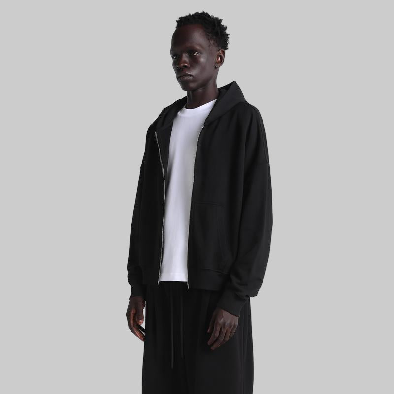 Cropped Double Zip Hoodie