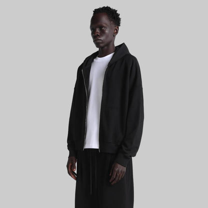 Cropped Double Zip Hoodie