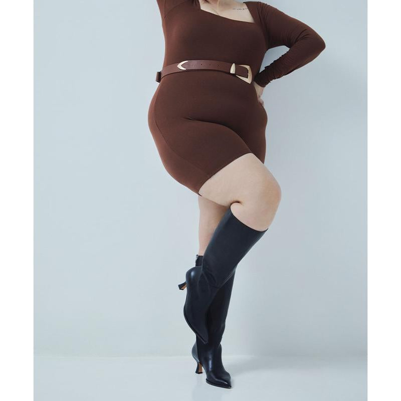 Dolce Vita AUGGIE EXTRA WIDE CALF BOOTS BLACK LEATHER