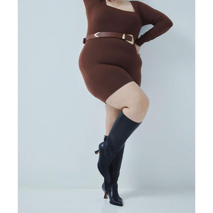 Dolce Vita AUGGIE EXTRA WIDE CALF BOOTS BLACK LEATHER