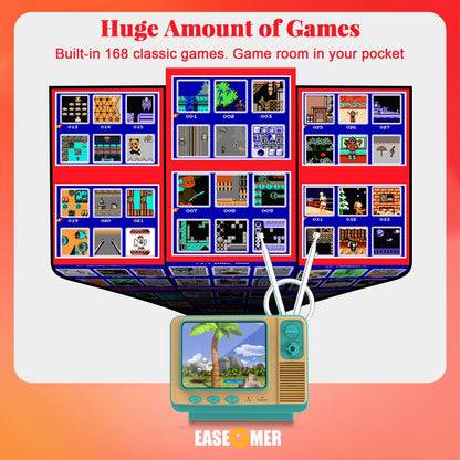 E-MODS GAMING Handheld Game Console Built In168 Video Game Mini TV for Kids Party Favors 3.0 Inch Screen Retro Game Console Support Two-Player Gamepad Birthday Gift for Children/Adult