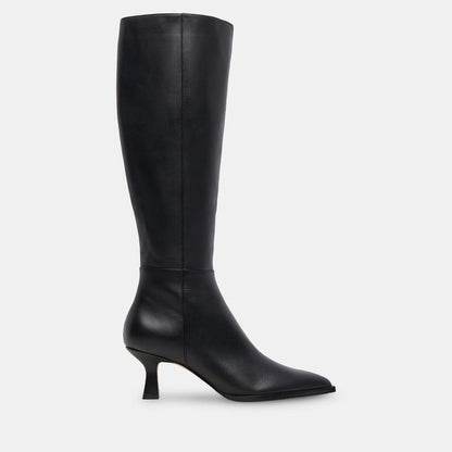 Dolce Vita AUGGIE EXTRA WIDE CALF BOOTS BLACK LEATHER